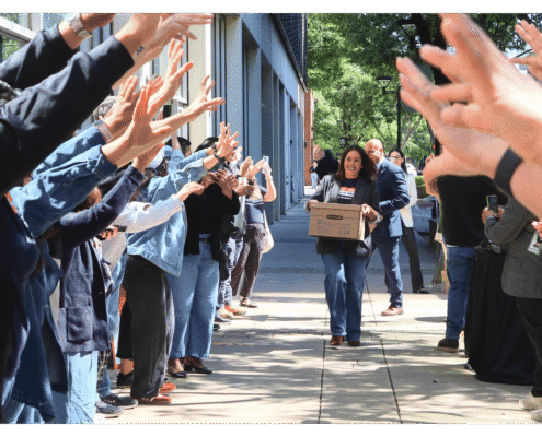 Better Roads, Safe Streets submits over 32,000 signatures to advance transportation measure Veronica Garibay walks one of fifteen boxes comprising of the 32,000 signatures collected by Better Roads, Safe Streets to advance the Better Roads, Safe Streets transportation measure