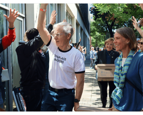Better Roads, Safe Streets submits over 32,000 signatures to advance transportation measure Advocate walks one of fifteen boxes comprising of the 32,000 signatures collected by Better Roads, Safe Streets to advance the Better Roads, Safe Streets transportation measure