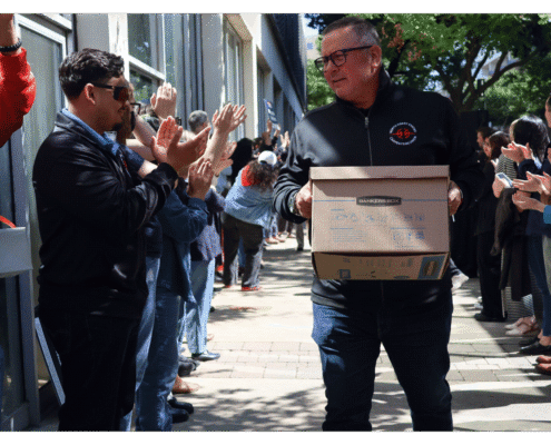 Better Roads, Safe Streets submits over 32,000 signatures to advance transportation measure Travis walks one of fifteen boxes comprising of the 32,000 signatures collected by Better Roads, Safe Streets to advance the Better Roads, Safe Streets transportation measure