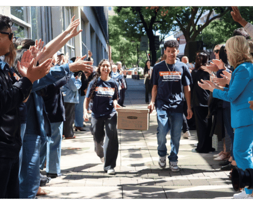 Better Roads, Safe Streets submits over 32,000 signatures to advance transportation measure Youth advocates walk one of fifteen boxes comprising of the 32,000 signatures collected by Better Roads, Safe Streets to advance the Better Roads, Safe Streets transportation measure